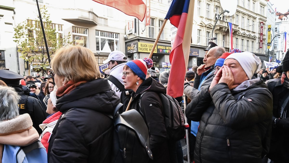 Připomínka 17. listopadu na Národní třídě v Praze (2024)