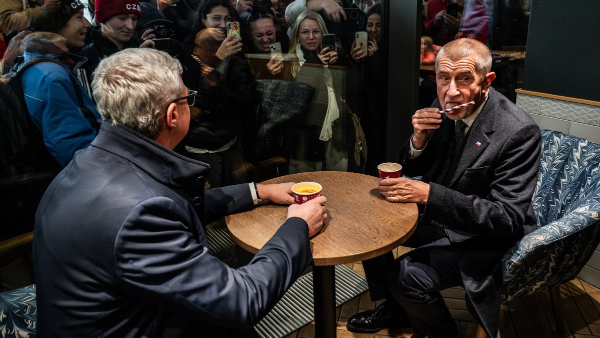 Andrej Babiš s Karlem Havlíčkem na Národní třídě během oslav 17. listopadu