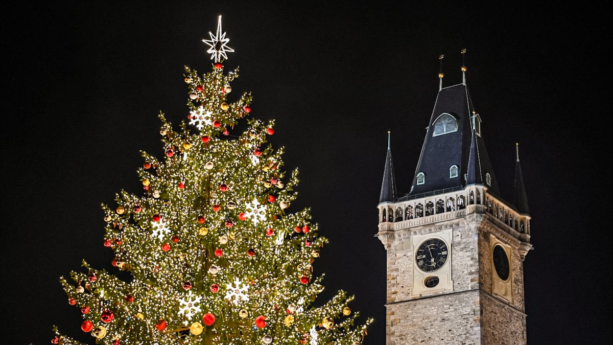Vánoční strom na Staroměstském náměstí v Praze 2024