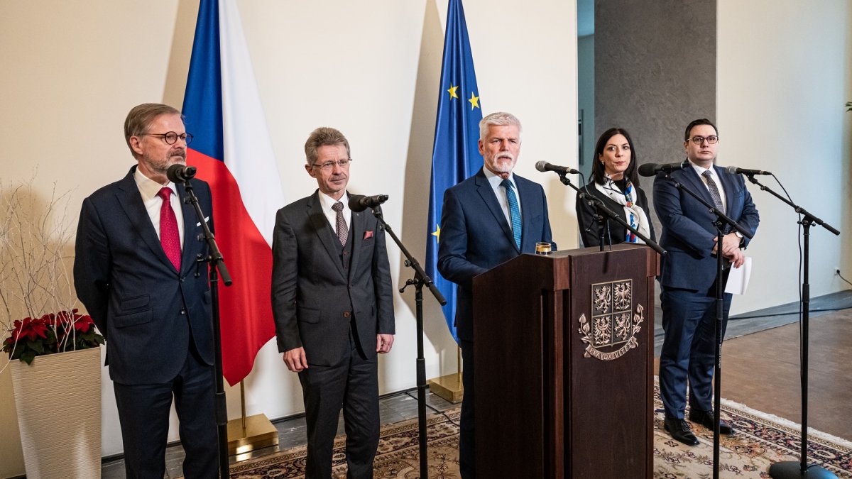 Petr Pavel přivítal na Pražském hradě nejvyšší ústavní činitele. (12.12.2024)