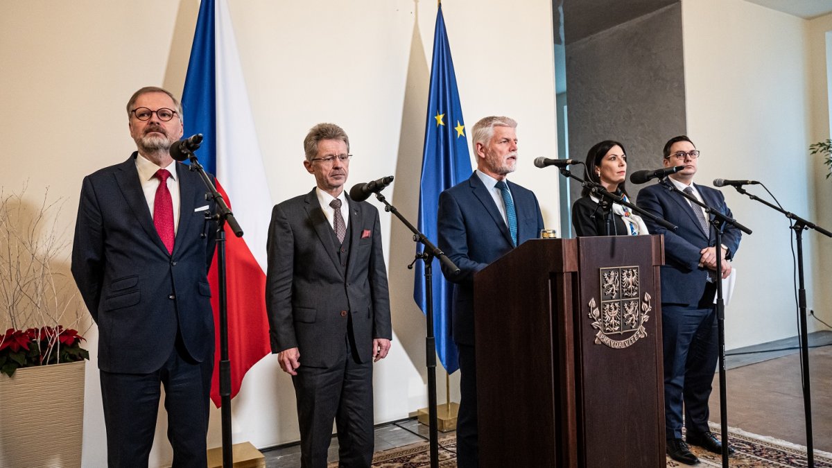 Petr Pavel přivítal na Pražském hradě nejvyšší ústavní činitele. (12.12.2024)