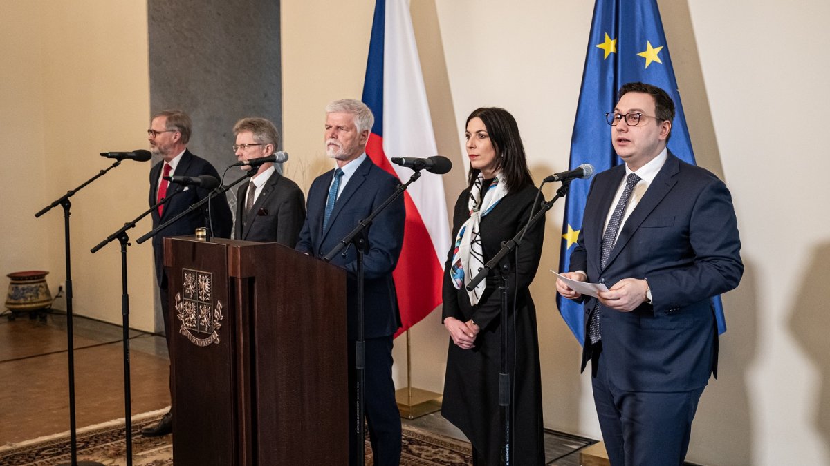 Petr Pavel přivítal na Pražském hradě nejvyšší ústavní činitele. (12.12.2024)