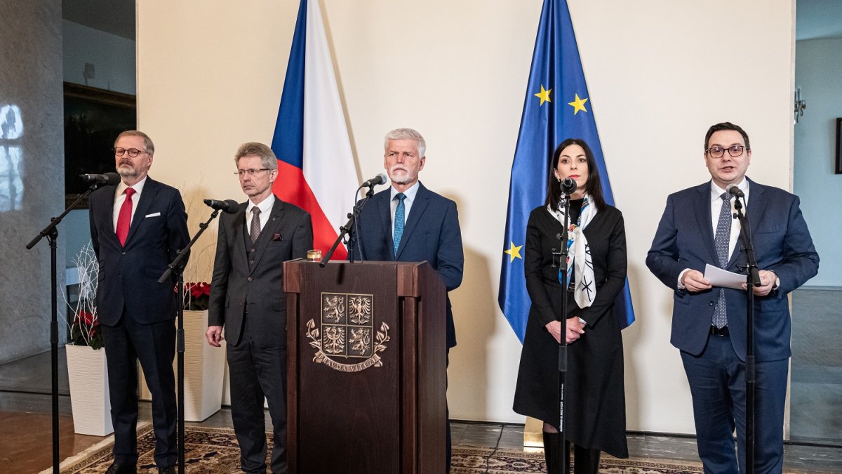 Petr Pavel přivítal na Pražském hradě nejvyšší ústavní činitele. (12.12.2024)