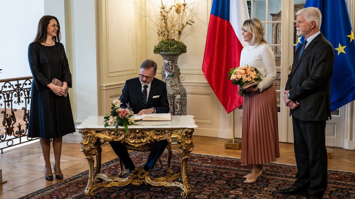 Novoroční oběd prezidenta republiky s předsedou vlády na zámku v Lánech (13.01.2025)