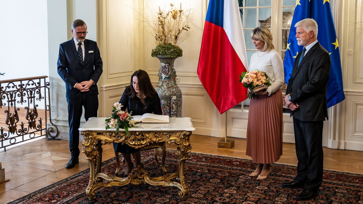 Novoroční oběd prezidenta republiky s předsedou vlády na zámku v Lánech (13.01.2025)