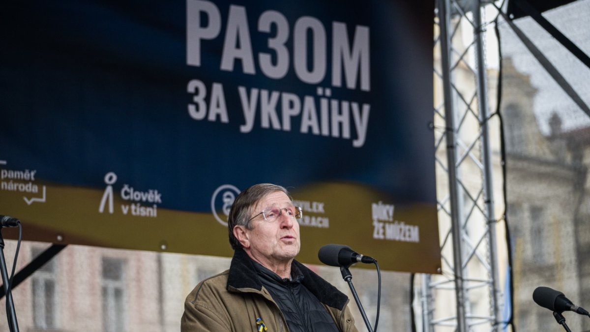 V Praze proběhla demonstrace na podporu Ukrajiny k třetímu výročí ruské invaze. (23.2.2025)