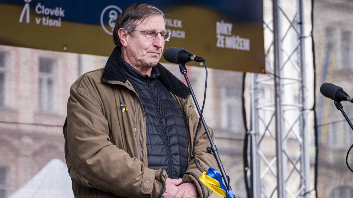 V Praze proběhla demonstrace na podporu Ukrajiny k třetímu výročí ruské invaze. (23.2.2025)