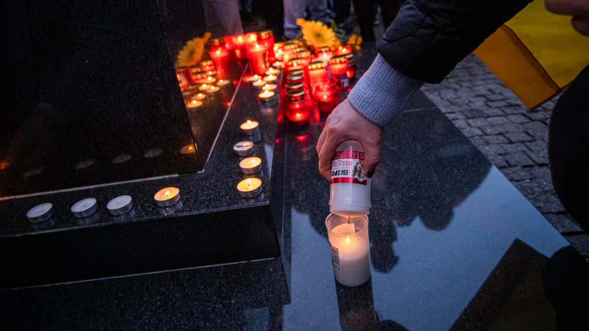 V Praze proběhla demonstrace na podporu Ukrajiny k třetímu výročí ruské invaze. (23.2.2025)