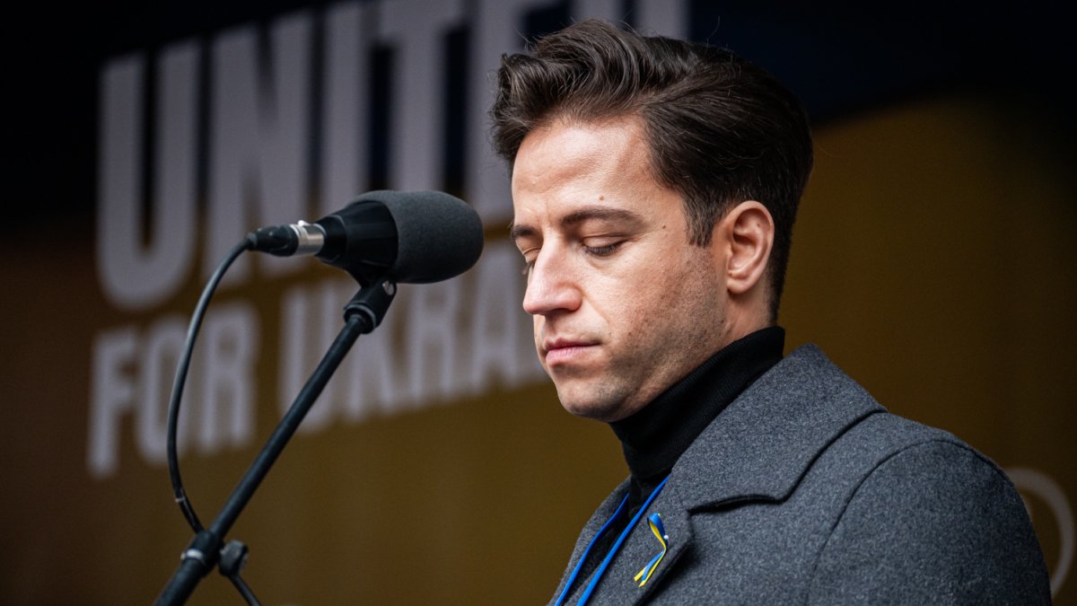 V Praze proběhla demonstrace na podporu Ukrajiny k třetímu výročí ruské invaze. (23.2.2025)