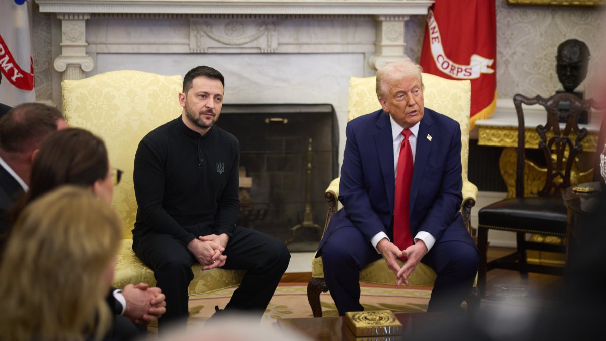 Volodymyr Zelenskyj a Donald Trump (21. února 2025).