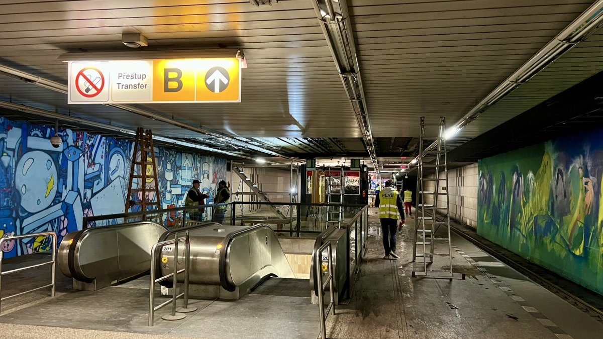 Ve stanici Florenc probíhají opravy. (10.3.2025)