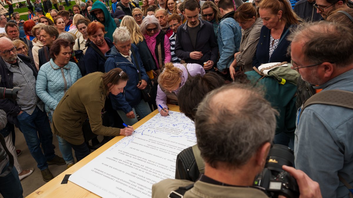 Protivládní protesty v Bratislavě (24.4.2025)