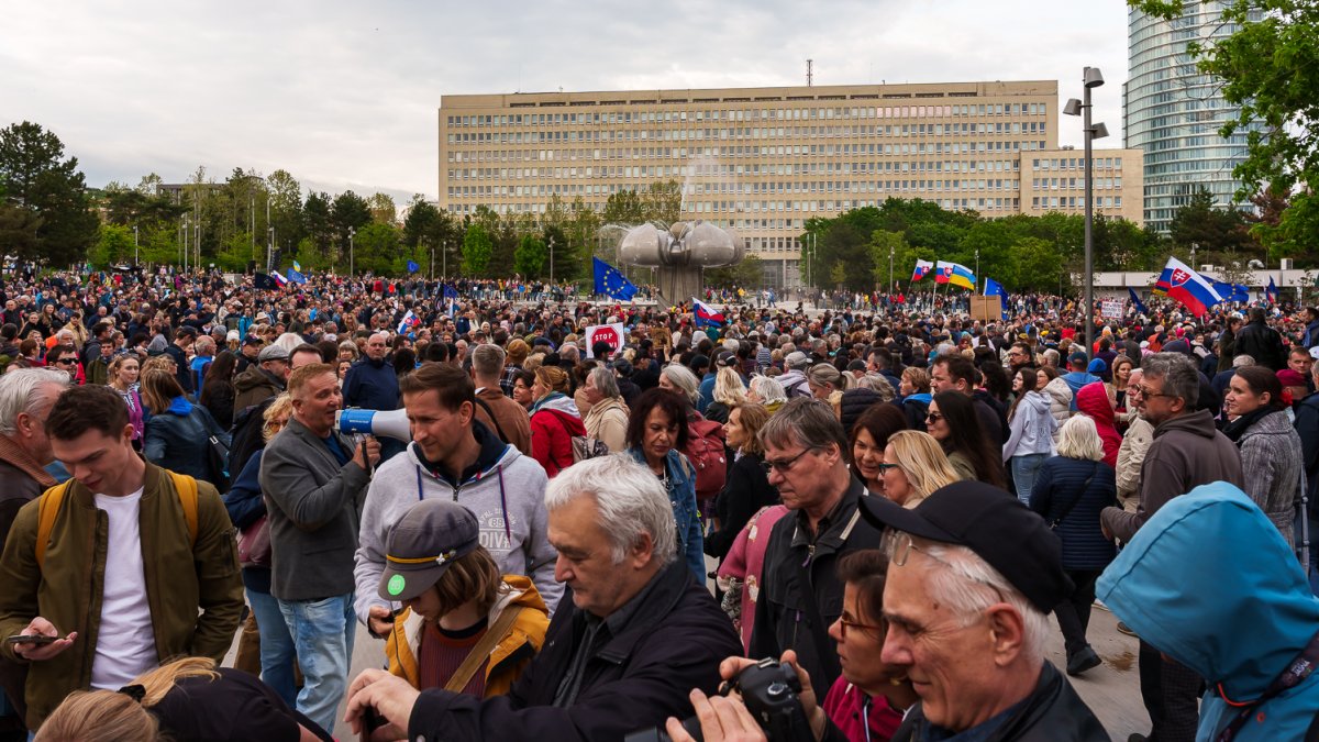 Protivládní protesty v Bratislavě (24.4.2025)