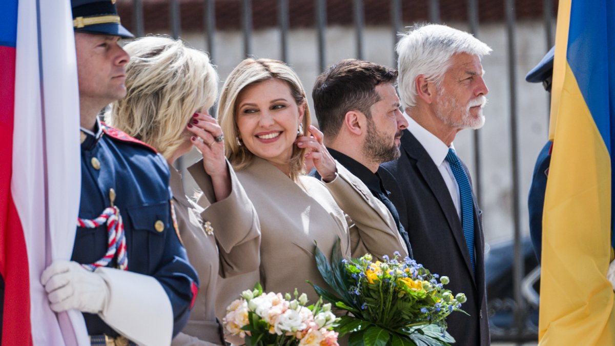 Volodymyr Zelenskyj a Olena Zelenská se na Pražském hradě sešli s Petrem Pavlem a Evou Pavlovou