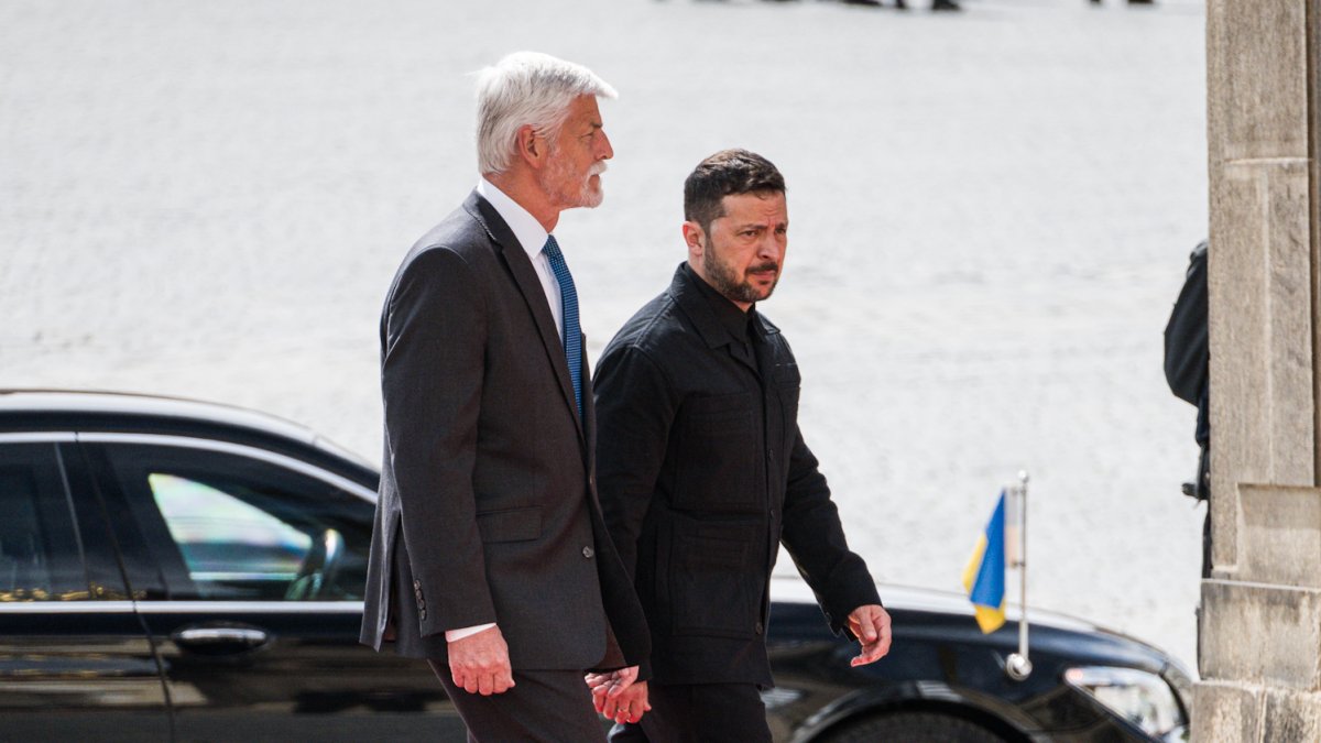 Volodymyr Zelenskyj a Olena Zelenská se na Pražském hradě sešli s Petrem Pavlem a Evou Pavlovou