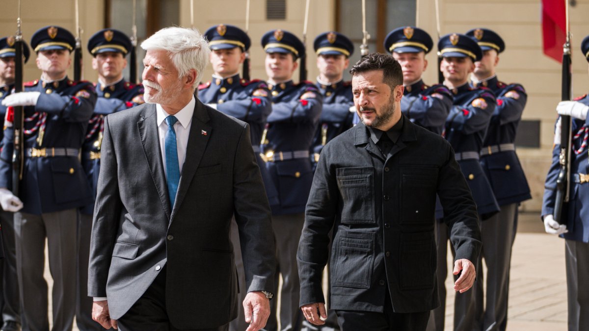 Volodymyr Zelenskyj a Olena Zelenská se na Pražském hradě sešli s Petrem Pavlem a Evou Pavlovou