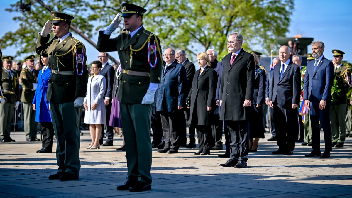 Petr Fiala nechyběl na pietním aktu na Vítkově. (8.5.2025)