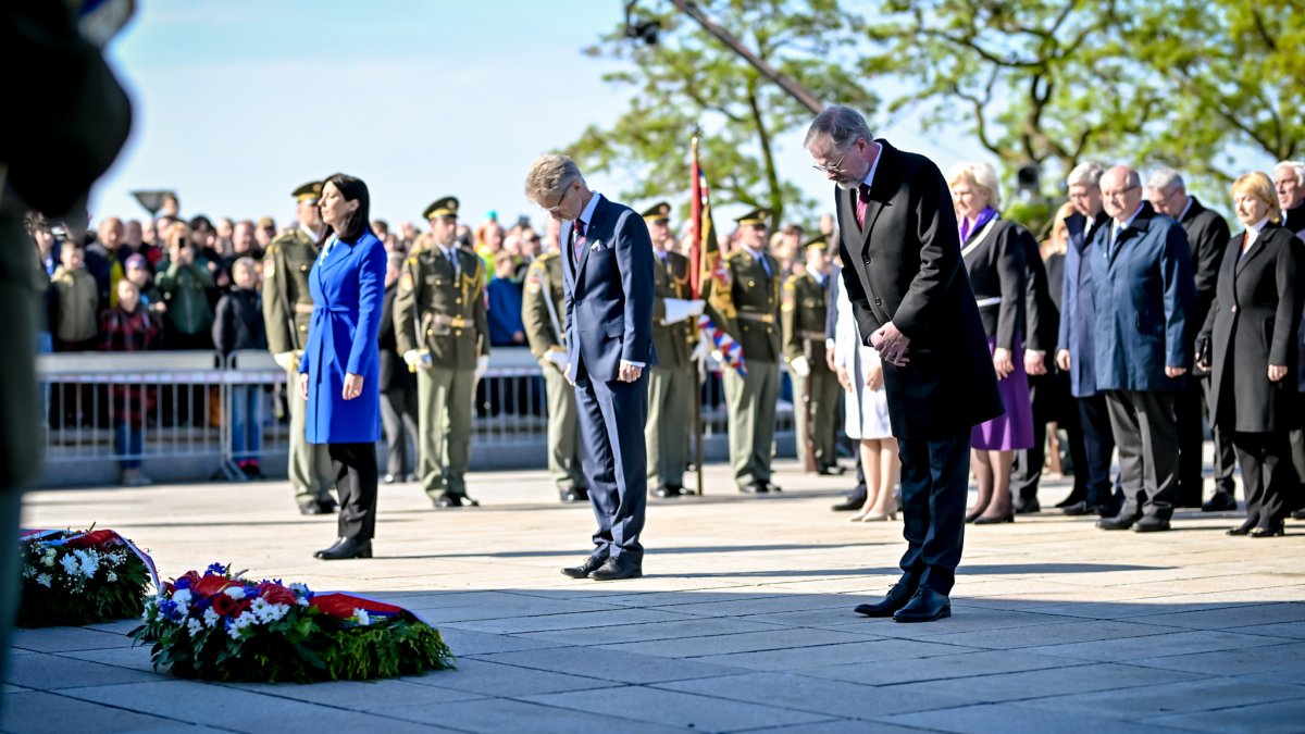 Petr Fiala nechyběl na pietním aktu na Vítkově. (8.5.2025)