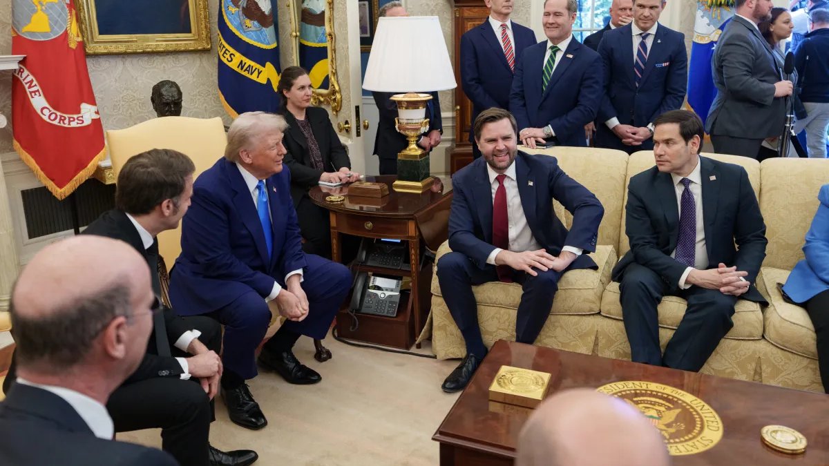 Prezident Trump hostí francouzského prezidenta Emmanuela Macrona