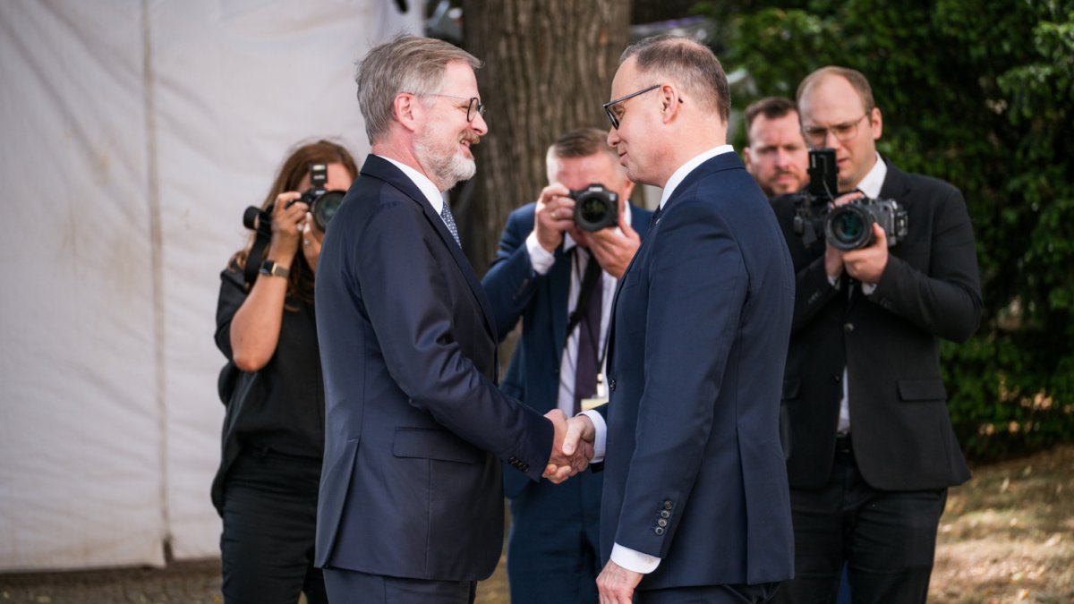 Premiér Petr Fiala přijal polského prezidenta Andrzeje Dudu. (7.7.2025)
