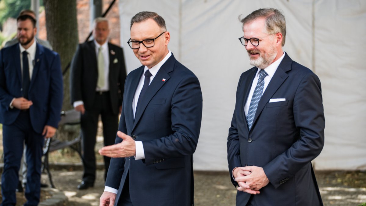 Premiér Petr Fiala přijal polského prezidenta Andrzeje Dudu. (7.7.2025)