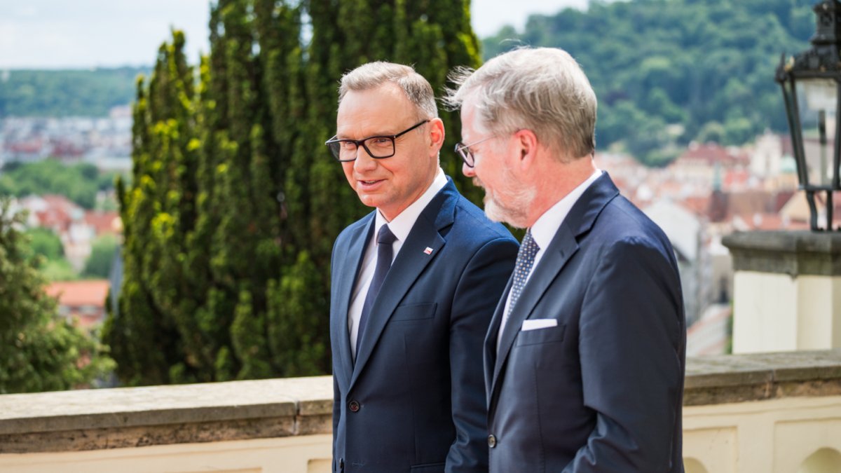 Premiér Petr Fiala přijal polského prezidenta Andrzeje Dudu. (7.7.2025)