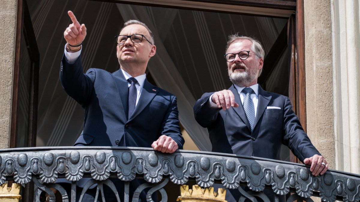 Premiér Petr Fiala přijal polského prezidenta Andrzeje Dudu. (7.7.2025)