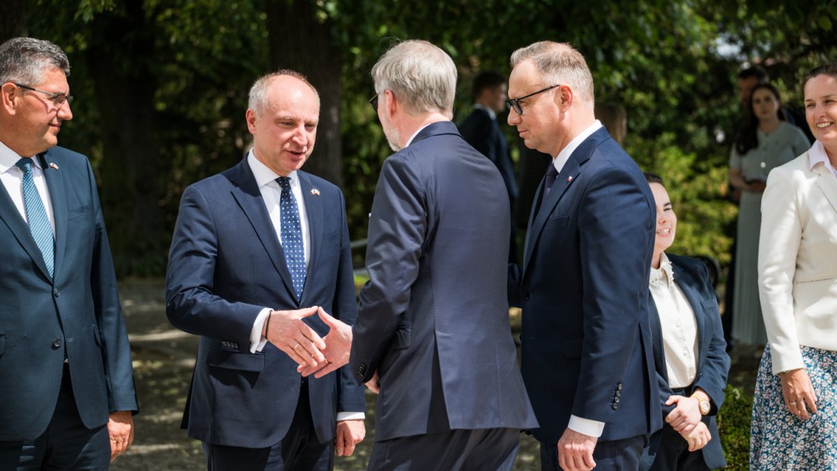 Premiér Petr Fiala přijal polského prezidenta Andrzeje Dudu. (7.7.2025)