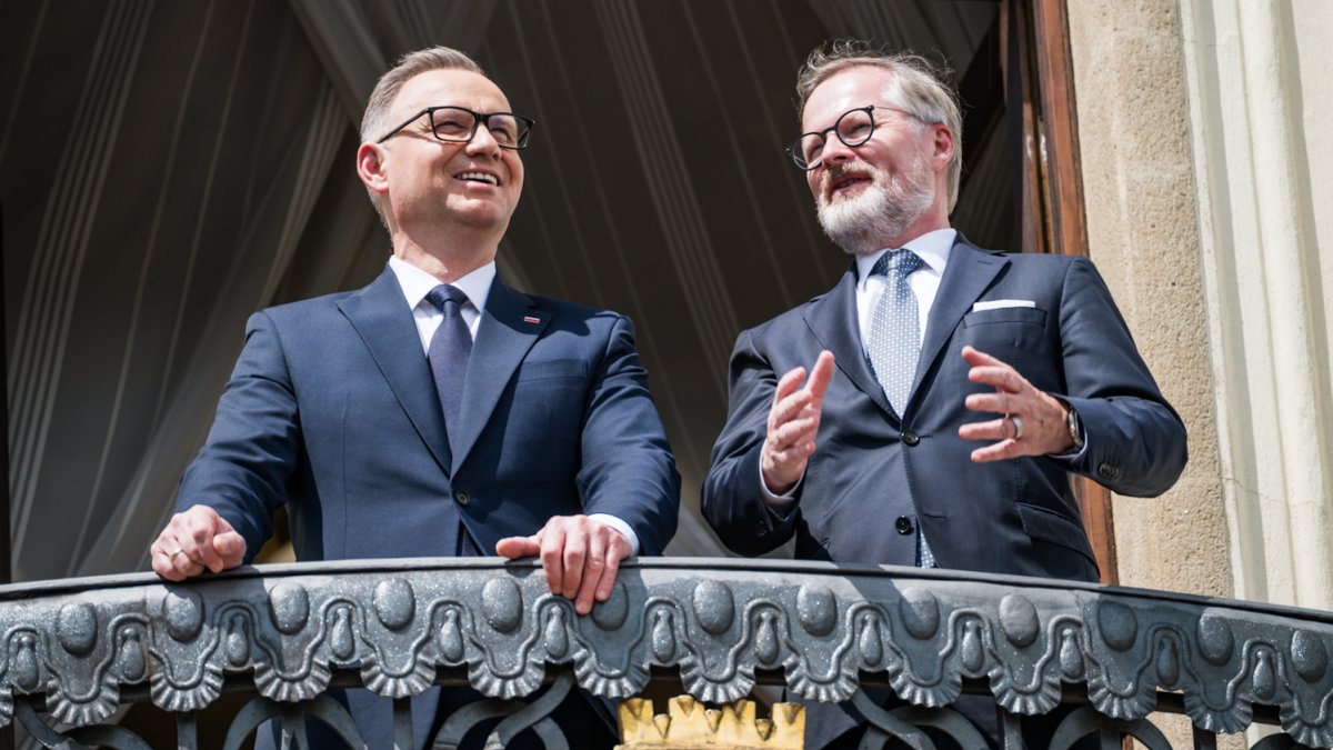 Premiér Petr Fiala přijal polského prezidenta Andrzeje Dudu. (7.7.2025)