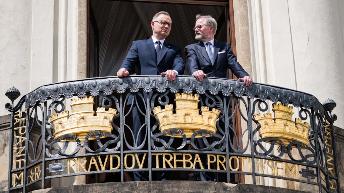 Premiér Petr Fiala přijal polského prezidenta Andrzeje Dudu. (7.7.2025)