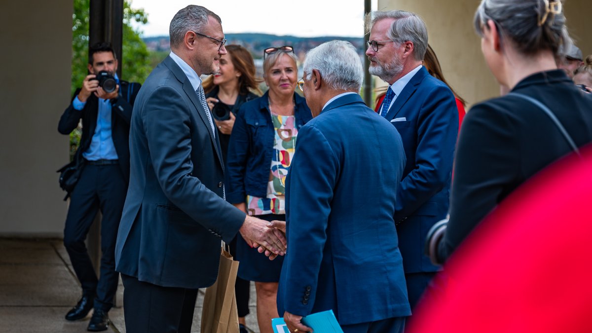 Petr Fiala se v Brně setkal s předsedou Evropské rady Antóniem Costou (5.9.2025)