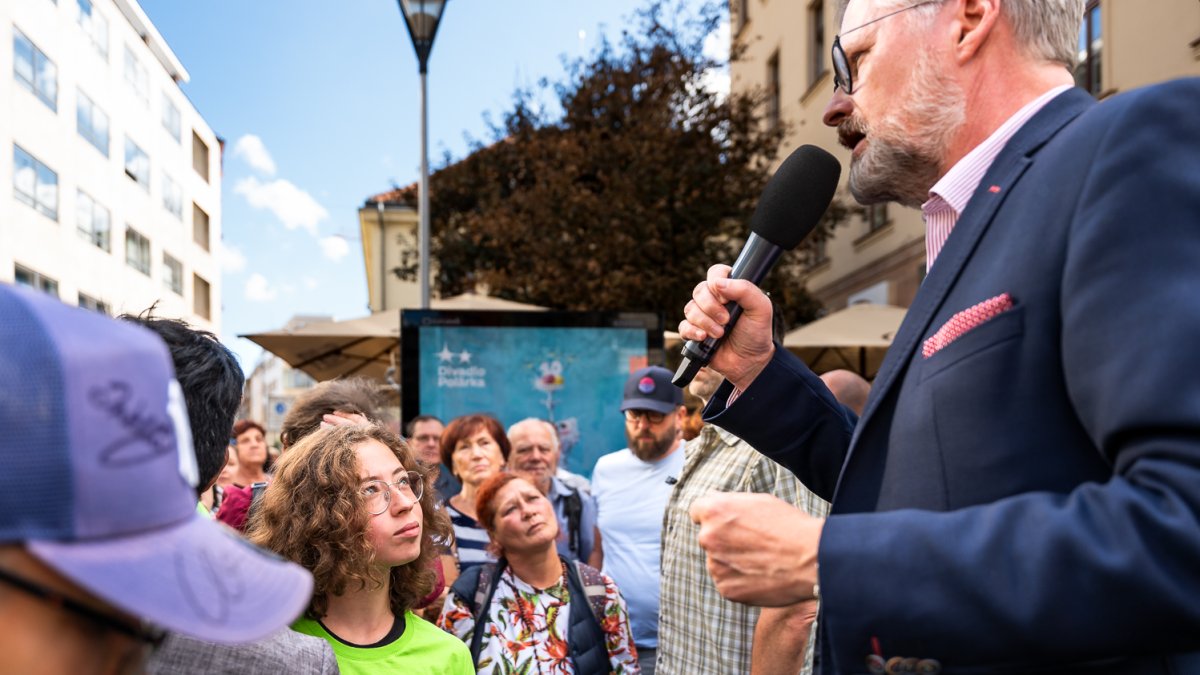 Předvolební meeting koalice SPOLU v čele s Petrem Fialou v Brně (11.09.2025)