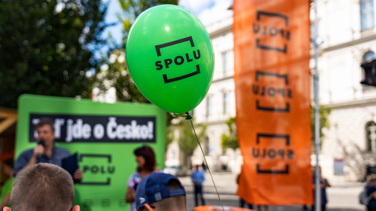 Předvolební meeting koalice SPOLU v čele s Petrem Fialou v Brně (11.09.2025)