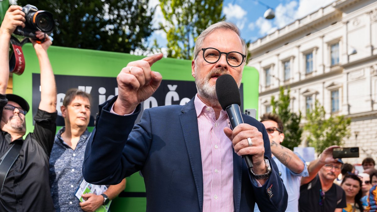 Předvolební meeting koalice SPOLU v čele s Petrem Fialou v Brně (11.09.2025)