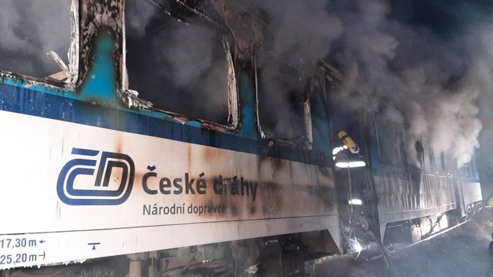 Požár vlaku zastavil provoz na Vyškovsku. (20.10.2025)