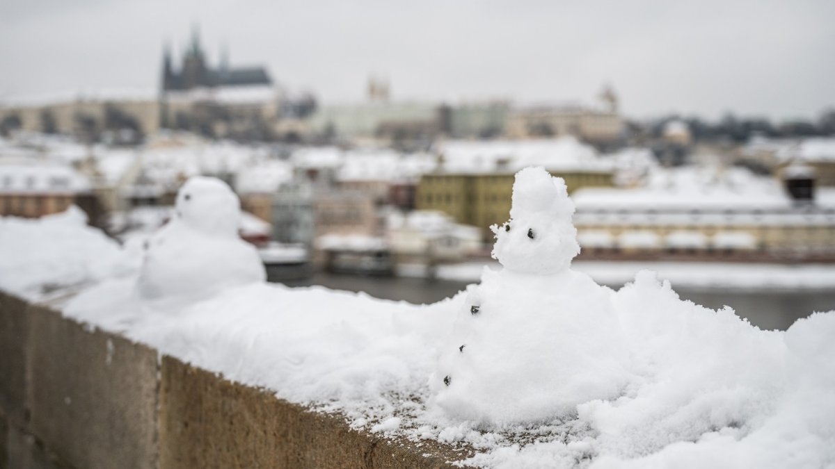 Sníh zasypal Prahu