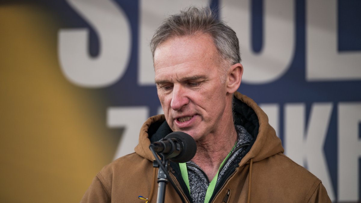 Na Staroměstském náměstí se koná demonstrace na podporu Ukrajiny. (21.2.2026)