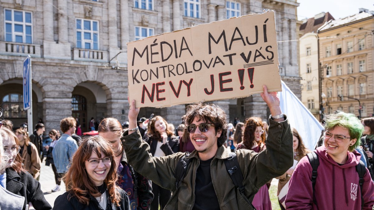 Demonstrace na podporu veřejnoprávních médií