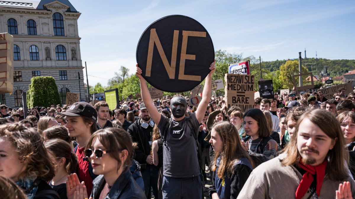 Demonstrace na podporu veřejnoprávních médií