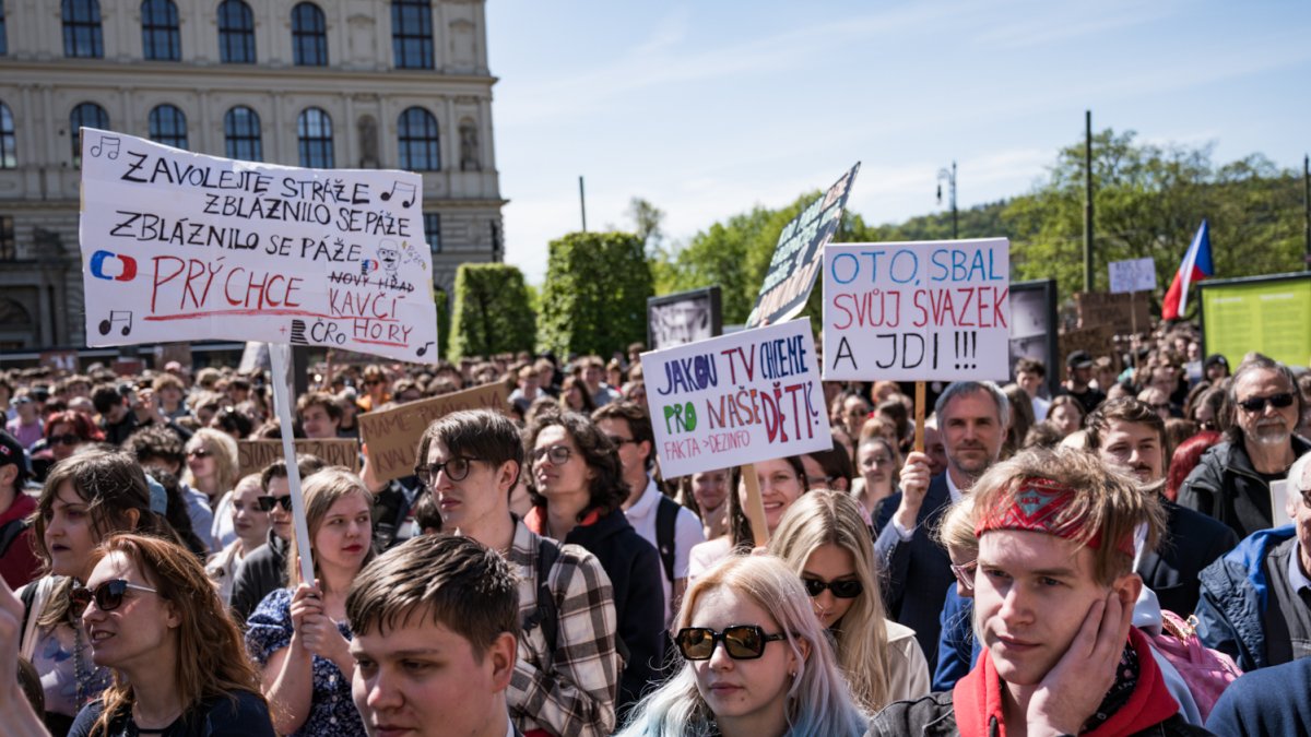Demonstrace na podporu veřejnoprávních médií