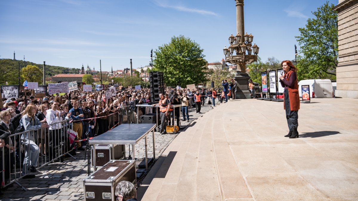 Demonstrace na podporu veřejnoprávních médií