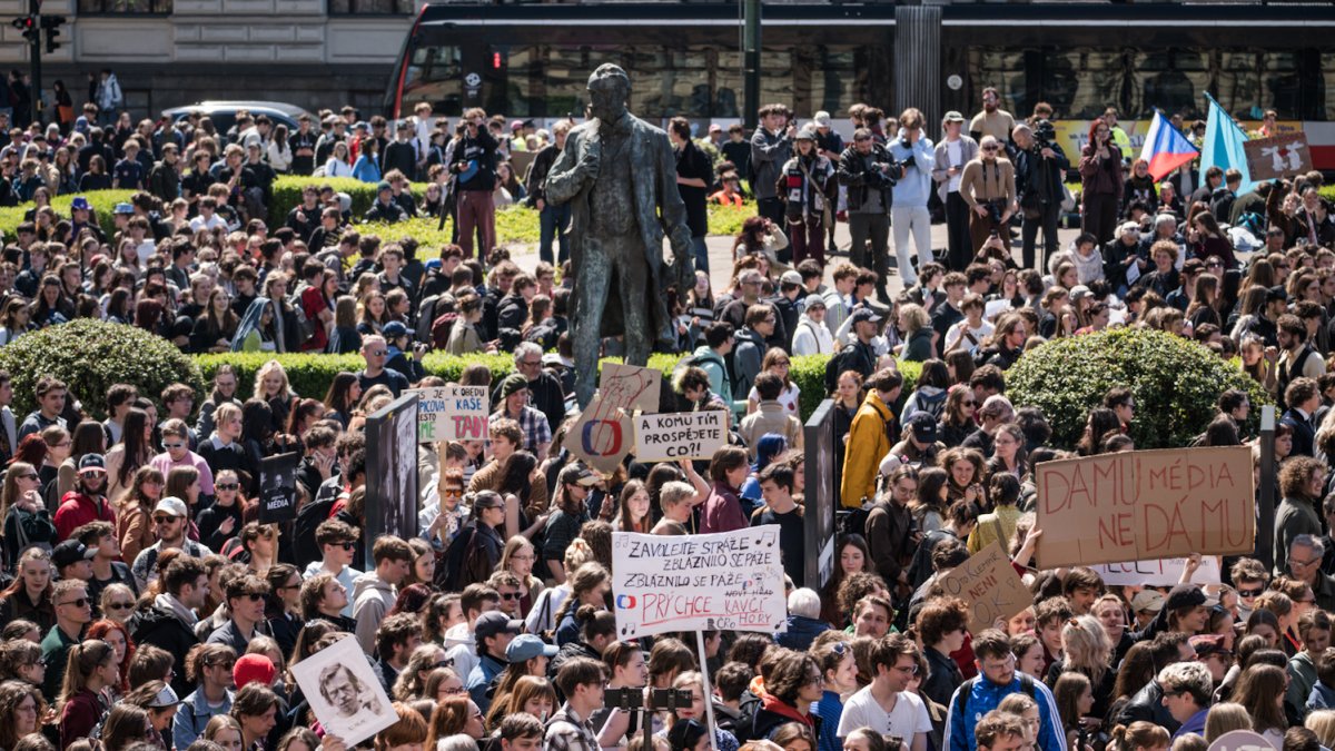 Demonstrace na podporu veřejnoprávních médií