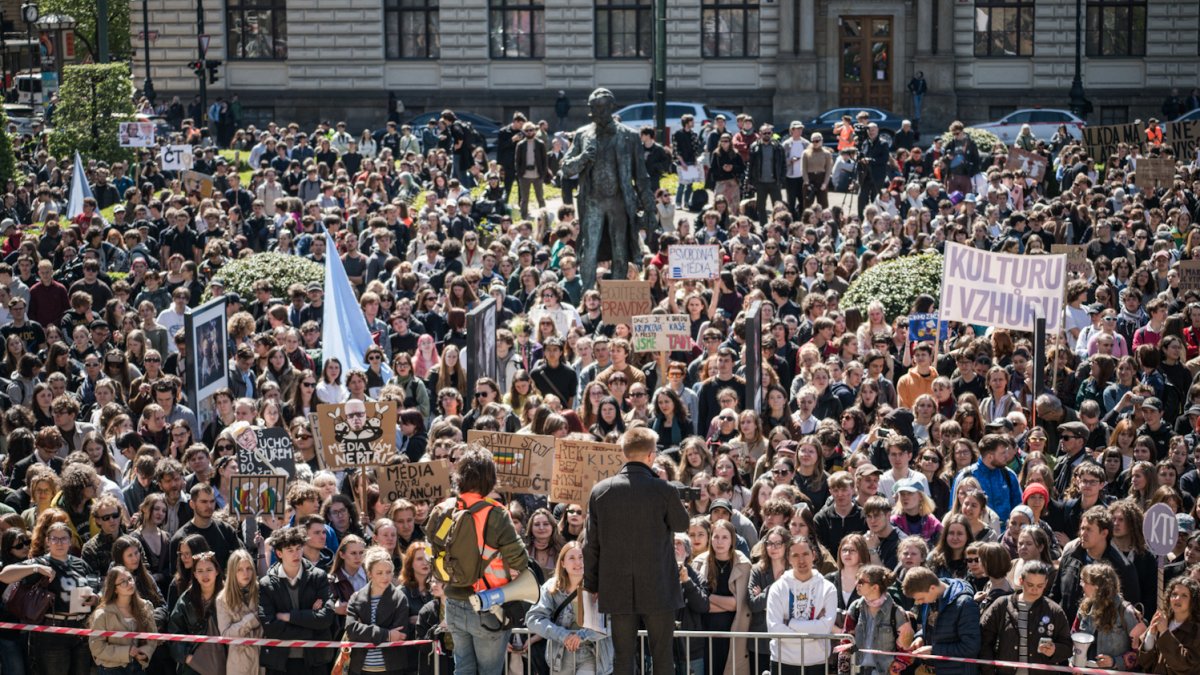 Demonstrace na podporu veřejnoprávních médií