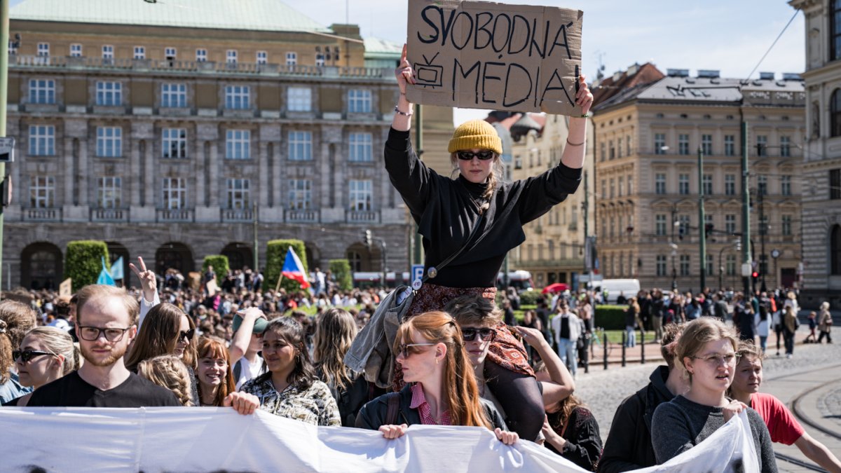 Demonstrace na podporu veřejnoprávních médií