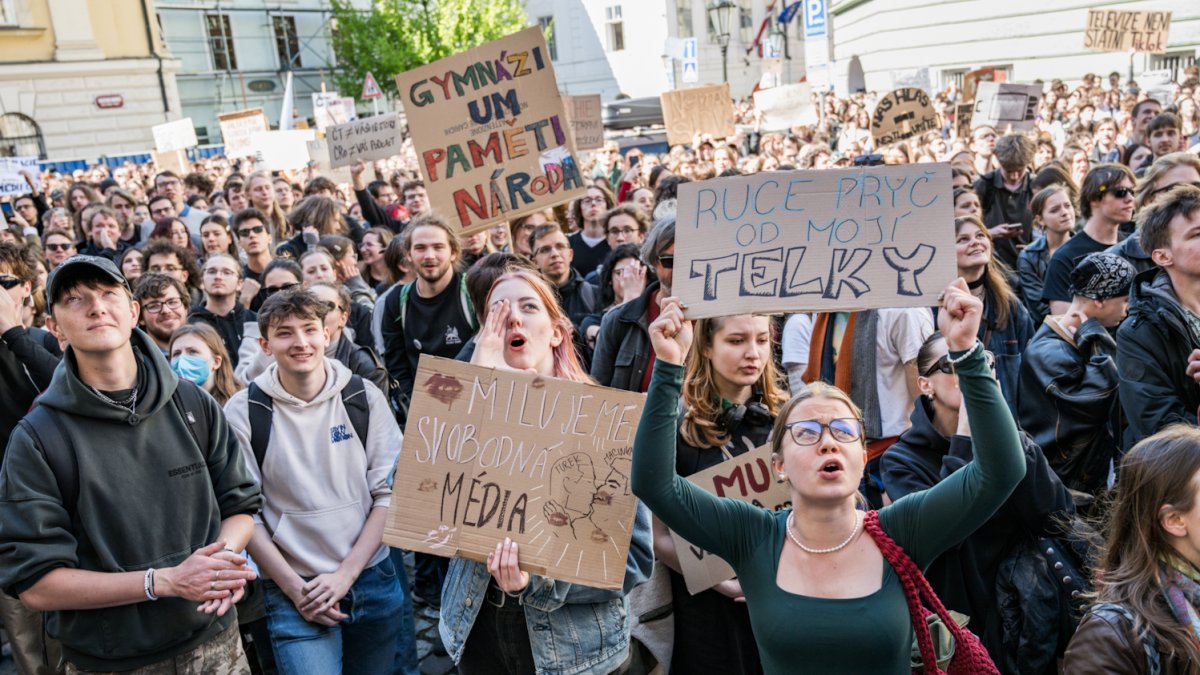 Demonstrace na podporu veřejnoprávních médií