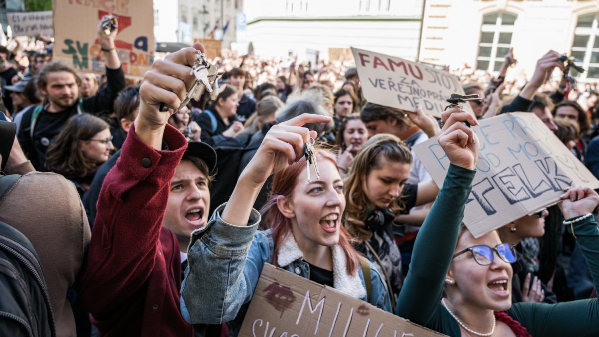 Demonstrace na podporu veřejnoprávních médií