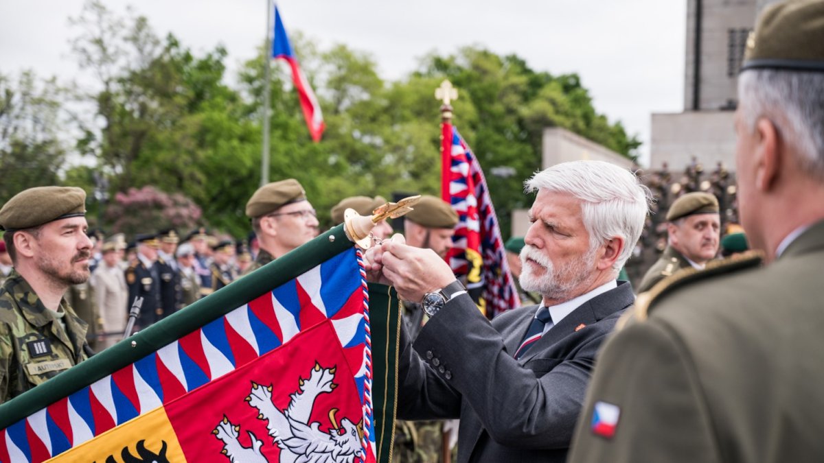 Připomínka konce II. světové války na pražském Vítkově