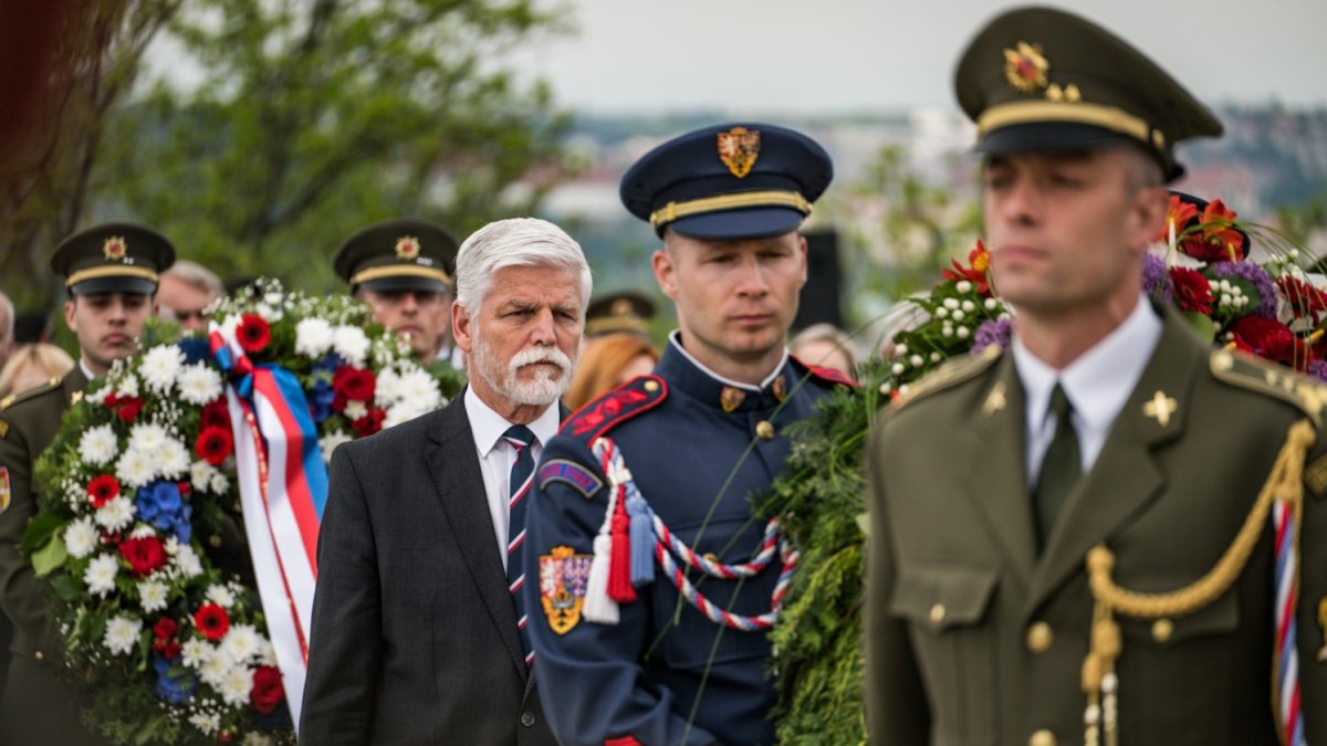 Připomínka konce II. světové války na pražském Vítkově