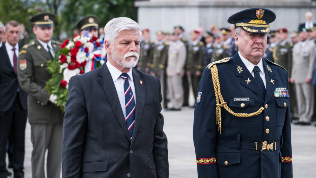 Připomínka konce II. světové války na pražském Vítkově