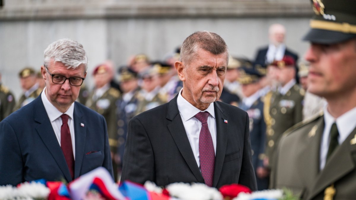 Připomínka konce II. světové války na pražském Vítkově